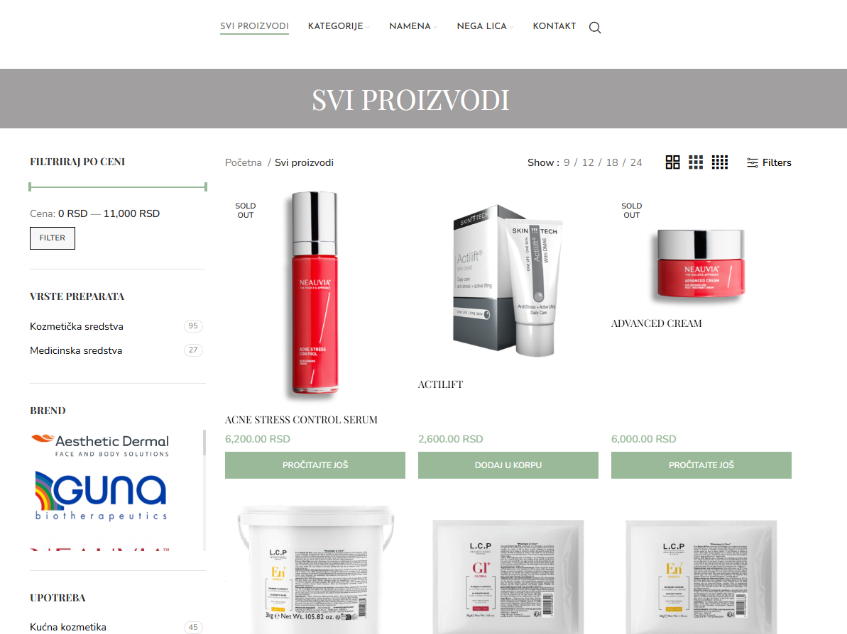 Sajt za ordinaciju i web shop